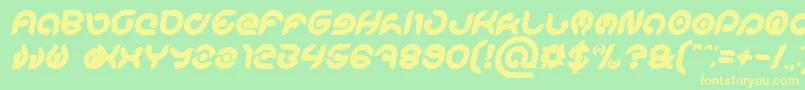 KIOSHIMA Bold Italic Font – Yellow Fonts on Green Background