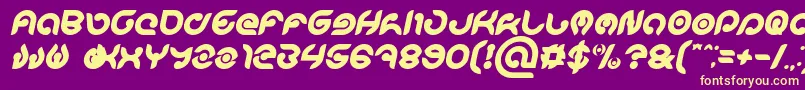 KIOSHIMA Bold Italic-fontti – keltaiset fontit violetilla taustalla