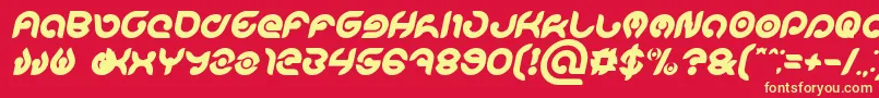 KIOSHIMA Bold Italic Font – Yellow Fonts on Red Background