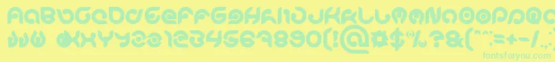 KIOSHIMA Bold Font – Green Fonts on Yellow Background