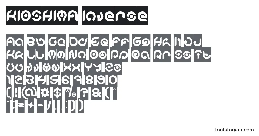 A fonte KIOSHIMA Inverse – alfabeto, números, caracteres especiais