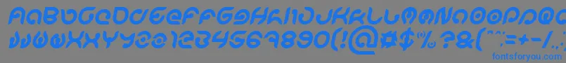 フォントKIOSHIMA Italic – 灰色の背景に青い文字