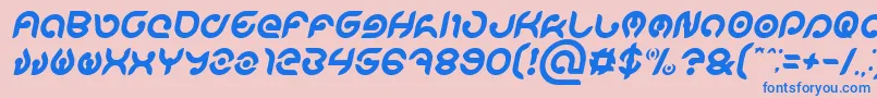 Fonte KIOSHIMA Italic – fontes azuis em um fundo rosa