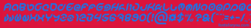 KIOSHIMA Italic Font – Blue Fonts on Red Background