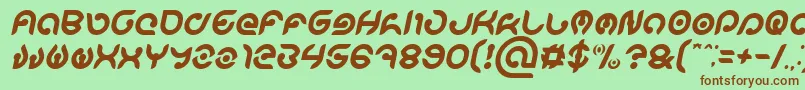 Fonte KIOSHIMA Italic – fontes marrons em um fundo verde