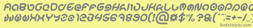 Fonte KIOSHIMA Italic – fontes cinzas em um fundo amarelo