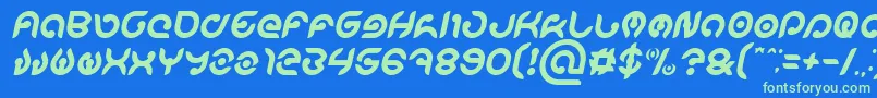 Fonte KIOSHIMA Italic – fontes verdes em um fundo azul