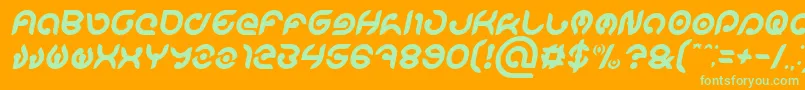 KIOSHIMA Italic Font – Green Fonts on Orange Background