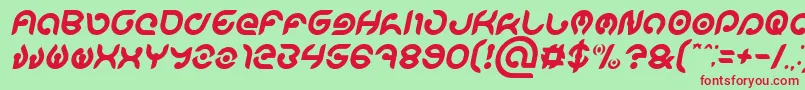 Fonte KIOSHIMA Italic – fontes vermelhas em um fundo verde