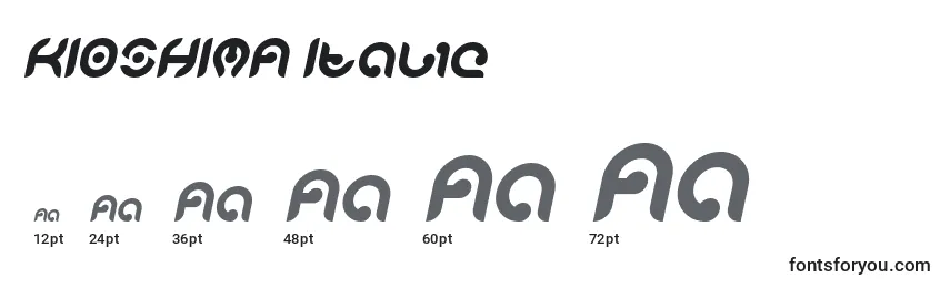 Größen der Schriftart KIOSHIMA Italic