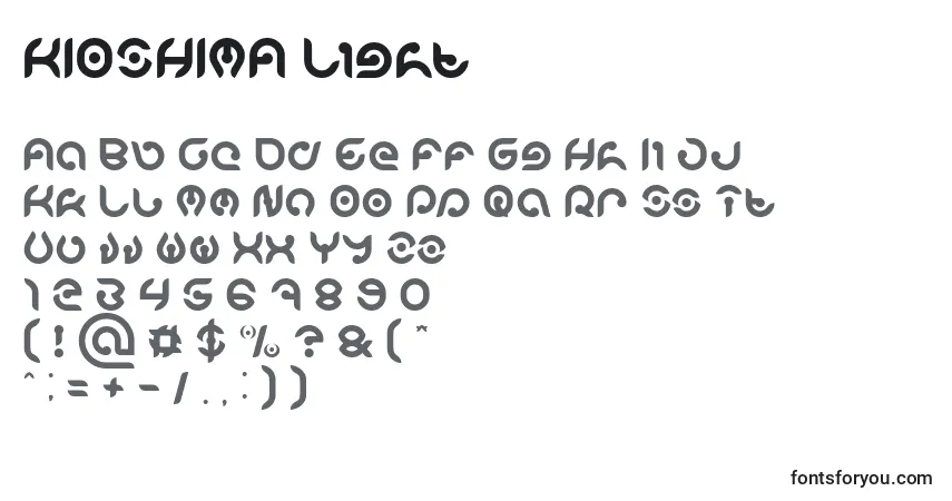 Fuente KIOSHIMA Light - alfabeto, números, caracteres especiales
