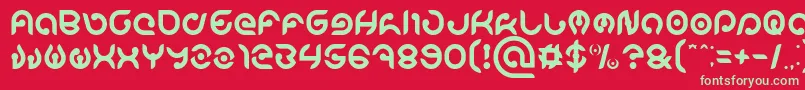 フォントKIOSHIMA Light – 赤い背景に緑の文字