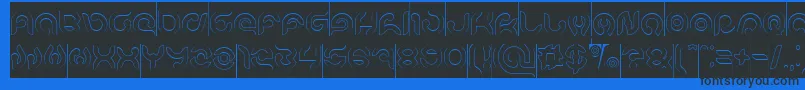 KIOSHIMA Outlined Inverse Font – Black Fonts on Blue Background