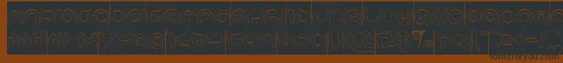 fuente KIOSHIMA Outlined Inverse – Fuentes Negras Sobre Fondo Marrón