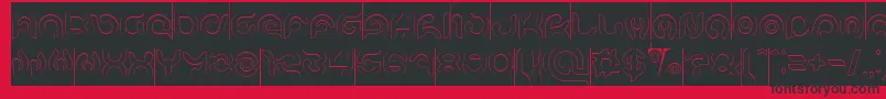 KIOSHIMA Outlined Inverse-Schriftart – Schwarze Schriften auf rotem Hintergrund