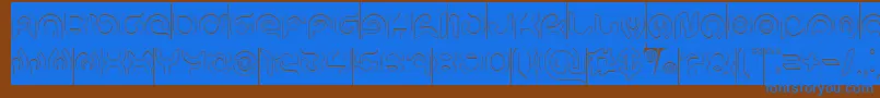 KIOSHIMA Outlined Inverse Font – Blue Fonts on Brown Background