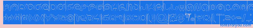 KIOSHIMA Outlined Inverse Font – Blue Fonts on Pink Background