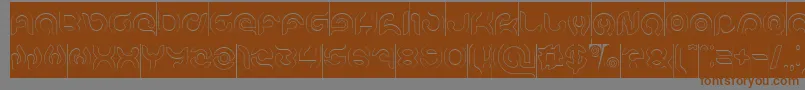 KIOSHIMA Outlined Inverse-Schriftart – Braune Schriften auf grauem Hintergrund