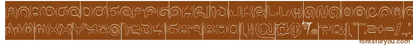 KIOSHIMA Outlined Inverse-fontti – ruskeat fontit valkoisella taustalla