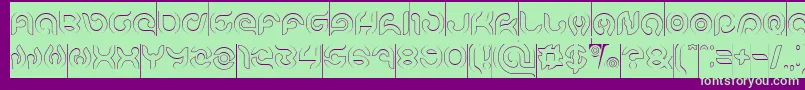 KIOSHIMA Outlined Inverse Font – Green Fonts on Purple Background