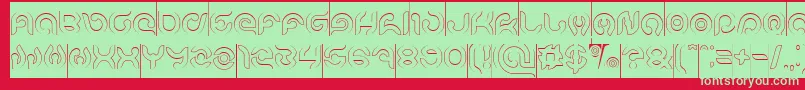 KIOSHIMA Outlined Inverse Font – Green Fonts on Red Background