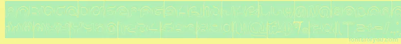 KIOSHIMA Outlined Inverse Font – Green Fonts on Yellow Background