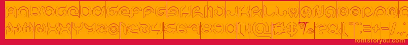 KIOSHIMA Outlined Inverse Font – Orange Fonts on Red Background