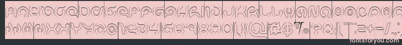 Czcionka KIOSHIMA Outlined Inverse – różowe czcionki na czarnym tle