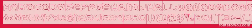 KIOSHIMA Outlined Inverse Font – Pink Fonts on Red Background