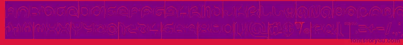 KIOSHIMA Outlined Inverse-fontti – violetit fontit punaisella taustalla
