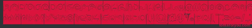 Шрифт KIOSHIMA Outlined Inverse – красные шрифты на чёрном фоне