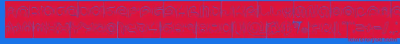 Czcionka KIOSHIMA Outlined Inverse – czerwone czcionki na niebieskim tle