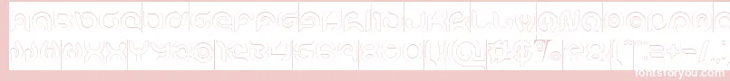 KIOSHIMA Outlined Inverse-Schriftart – Weiße Schriften auf rosa Hintergrund