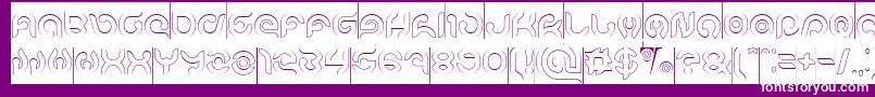 KIOSHIMA Outlined Inverse-Schriftart – Weiße Schriften auf violettem Hintergrund