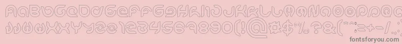 KIOSHIMA Outlined-Schriftart – Graue Schriften auf rosa Hintergrund