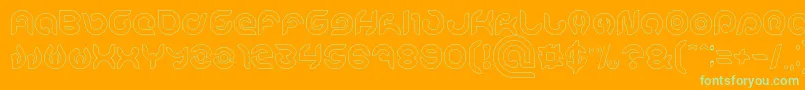 KIOSHIMA Outlined Font – Green Fonts on Orange Background