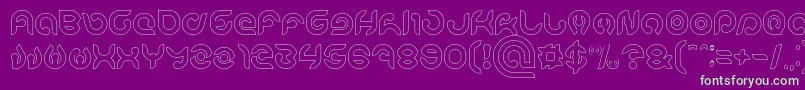 KIOSHIMA Outlined Font – Green Fonts on Purple Background