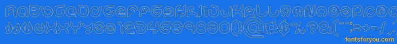 KIOSHIMA Outlined Font – Orange Fonts on Blue Background