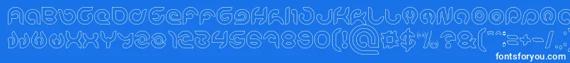 KIOSHIMA Outlined Font – White Fonts on Blue Background