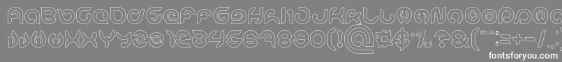 フォントKIOSHIMA Outlined – 灰色の背景に白い文字