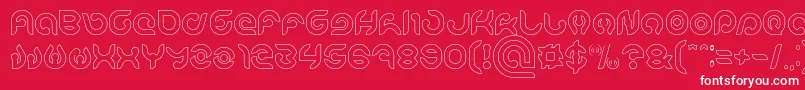 KIOSHIMA Outlined Font – White Fonts on Red Background