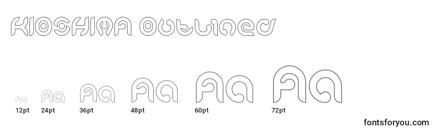 Размеры шрифта KIOSHIMA Outlined