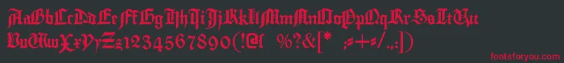Gutenberg Font – Red Fonts on Black Background
