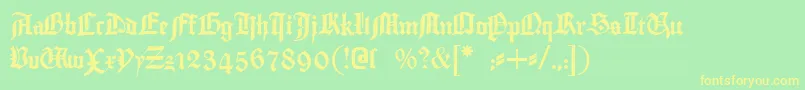 Gutenberg Font – Yellow Fonts on Green Background
