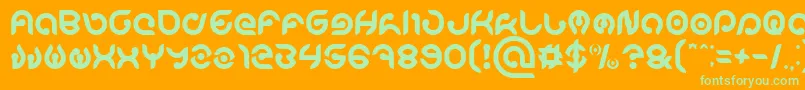 KIOSHIMA Font – Green Fonts on Orange Background