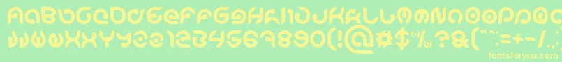 KIOSHIMA Font – Yellow Fonts on Green Background