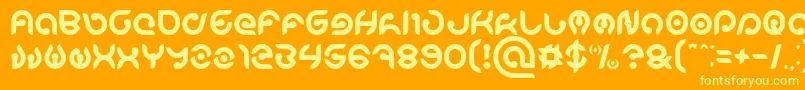 フォントKIOSHIMA – オレンジの背景に黄色の文字