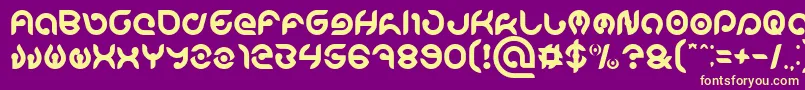 KIOSHIMA Font – Yellow Fonts on Purple Background