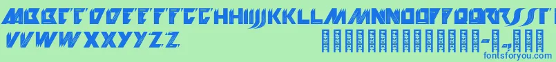 フォントKioskSans – 青い文字は緑の背景です。