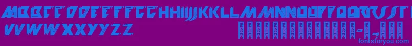 KioskSans Font – Blue Fonts on Purple Background